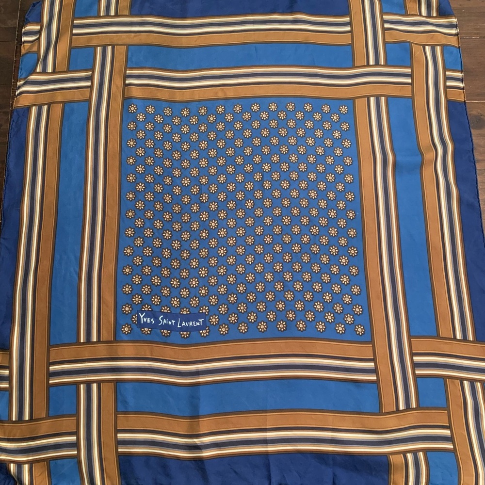 Vintage 100% silk Yves Saint Laurent scarf.